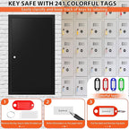 225 Keys Key Lock Box Wall Mount with Additional 16 Side Hooks and Key Tags, Anti-Theft Key Box Key Cabinet with Side Opening, Key Organizer Key Safe for Home Office Garage Rental Business