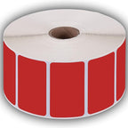 2.25" X 1.25" Direct Thermal Perforated Stickers Labels for Barcodes, Address, Consignment - Compatible with Zebra, Rollo, Godex and More (RED, 1 ROLL)