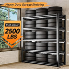 72" H Adjustable Garage Shelving 2500LBS Storage Shelves 5-Tier Heavy Duty Metal Shelves Utility Industrial Shelves Rack for Garage Warehouse Pantry Basement,Black (19.6" D×47.2" W×72" H)