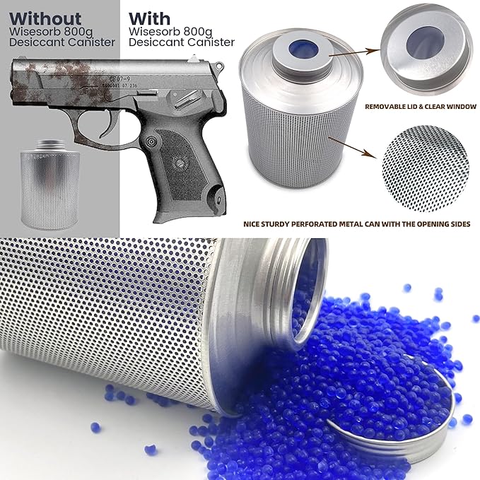800 Gram Gun Safe Dehumidifier, 1 Pack of 1.77 LBS Rechargeable Dehumidifier Blue to Pink Silica Gel Desiccant Moisture Absorbers, Dehumidifiers for Room, Bedroom, Safe, Closet, Bathroom, Car