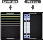 Huolewa Portable Leather File Organizer Boxes with Lids, Office Document Boxes Organizer, Filing Boxes, Decorative Small File Boxes for Hanging Files, File Cabinet for Office/Home - 4 Pack