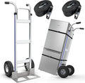 Large Wheel Hand Truck/Two Wheel Appliance Dolly Cart with 2 Straps / 600lb Load/Heavy Duty/for Equipment/Furniture/Electrical Appliances/Large Cartons/Warehouse