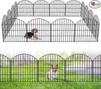 Metal Garden Fence 28in (H) x 37.3ft (L), 16 Panels + 17 Stakes Dog Fences Border Fence Animal Barrier, No Dig Garden Fencing for Yard Flower Bed Patio Outdoor, CTW2816 Black