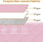 Fab totes 24 Gallons Clothes Storage, Foldable Thick Fabric Blanket Storage Bags, Containers for Organizing Bedroom, Closet, Clothing, Comforter, Organization with Handle (3 Pack,Pink)
