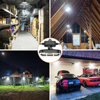 100ft LED Construction String Lights,Super Bright 15000lm 150w Adjuest 90&180 Degrees On Both Sides Waterproof IP66 Led String Work Lights, Construction Temporary Lights (100ft-Adjustable 10lights).