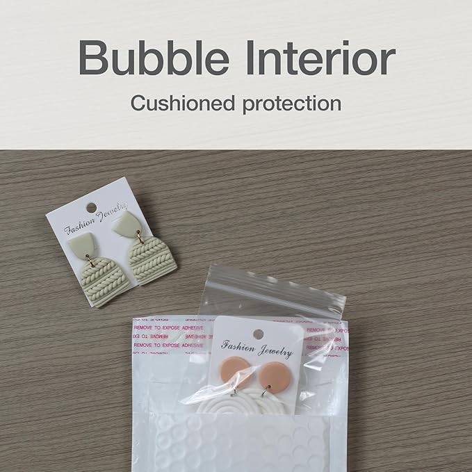 Quality Park Bubble Mailers, 4 x 8 Shipping Envelopes, Self-Seal, Durable White Padded Envelopes, Redi-Strip Peel Off Closure, 50 Per Box (QUA85929)