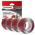 GripBond Clear Double Sided Tape, 4 Rolls (18.3 Ft), 1.2”x220” – Clear Mounting Tape for Hanging Picture, Poster, Carpet, Photo Decorations - Nano Adhesive for Home, Office, Indoor & Outdoor Use