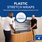 International Plastics Co. 4 Pack of 18" Plastic Stretch Film Wrap 1200 feet Each 500% Stretch Ability