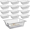 Yeaqee 12 Pcs Letter Tray Wire Paper Trays Black Stackable File Desk Organizer 16.5'' x 12'' x 5'' Metal File Paper Basket Holder for Desk Office Home Classroom School