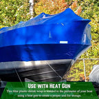 Farm Plastic Supply Polyethylene Plastic Shrink Wrap - 7 mil – Boat Shrink Film for Heat Gun, Industrial Shrink Wrap, Plastic Sheeting for Storage & Protection (Blue, 20' x 25')