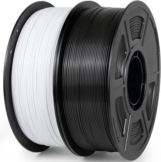 iSANMATE ASA 3D Printer Filament 1.75mm 2KG (4.4lbs), UV & Weather Resistant 3D Printer Filament Perfect for Outdoor Functional Parts, Black+White