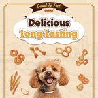 Gootoe Turkey Tendons for Dogs –All-Natural, Hypoallergenic Dog Treats, Rawhide Alternative, Long Lasting Puppy Chews, Healthy Dog Treats for Medium Breeds, Pretzel (M), 3 Count Pack