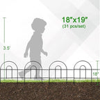Decorative Black Garden Border Fence 18inX50ft Metal Wire Edging Flower Bed Folding Fences Panel Outdoor Garden Fencing Patio Edge Landscape for Yard