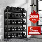 5 Tier Garage Shelving Storage Shelves 2000LBS Heavy Duty Metal Shelving Units 63"H Adjustable Industrial Utility Shelves Rack for Warehouse Garage Basement Living Room (15.7"D×31.5"W×63"H)