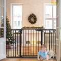 Cumbor 29.7-57" Extra Wide Baby Gate for Stairs, Mom's Choice Awards Winner-Dog Gate for Doorways, Pressure Mounted Walk Through Safety Child Gate for Kids Toddler, Tall Pet Puppy Fence Gate, Black