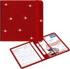 Wisdompro Small Car Registration and Insurance Documents Holder - Premium PU Leather Vehicle Glove Box Paperwork Wallet Case Organizer for ID, Driver's License, Key Contact Information Cards