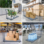 Heavy Duty Flatbed Cart 48"x24" Platform Truck, 2000 lbs Capacity Steel Hand Truck with 4 Swivel Wheels, Industrial Utility Push Cart for Warehouse, Garage, and Moving Supplies