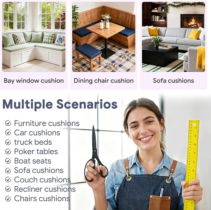 Upholstery Foam 72×24×1 Inch High Density Foam Strong Support Seat Foam for Couch Cushion Replacement Furniture Cushions Car Cushions DIY Projects (6PC)