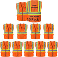 Safety Vest Customize Logo with 5 Pockets & Zipper Reflective High Visibility Vest Class 2 Outdoor Workwear