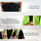 SRsafety High Visibility Vest, Security Vest with 9 Pockets,Mesh Safety Vest for Construction Workers Sanitation Workers