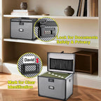 File Storage Cabinet File Organizer Document Organizer File Box in Office and Home with Combination Lock with 20 Letter Size Hanging Files (Diamond Black)