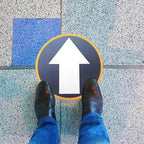 5PCS Arrow Floor Stickers Removable Adhesive Directional Sign Floor Decal Waterproof Arrow Marking Vinyl Sign Non-Slip Removable Reusable Safe Road Instructions Sticker for Floors Wall Applications