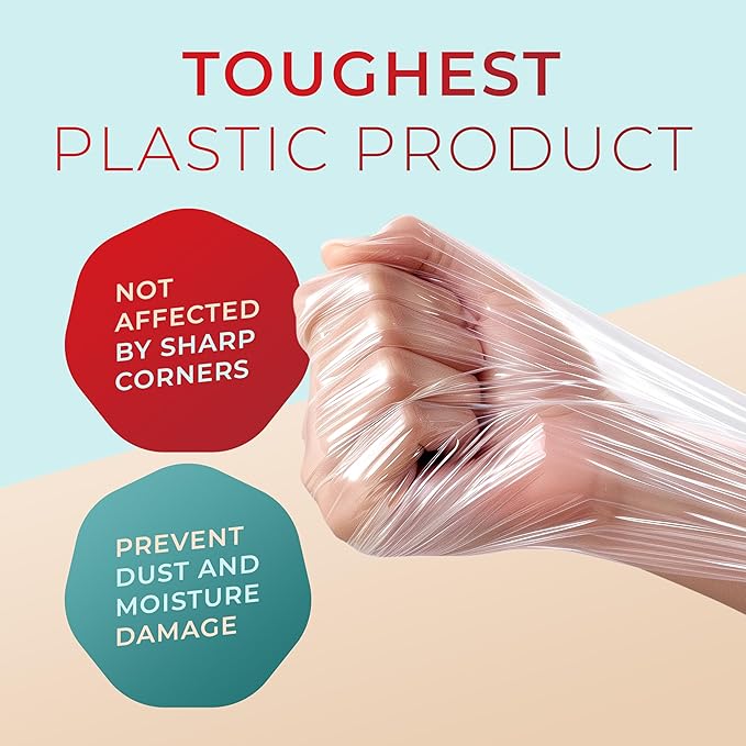 Shrink Wrap Roll for Moving | 80 Gauge 5" x 1000 FT Plastic Wraps for Packing | Clear Stretch Film for Pallets, Furniture, Boxes & Storage Protection - 1 Pack