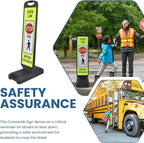 OrangeStar 43" Pedestrian Crossing and Stop Sign, 2-Pack Double-Sided Reflective Safety Signs with Water-Filled Base for School Zone, Traffic Control, Driveway
