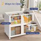 600Qt Large Stackable Storage Bins with Lid, 150Gal Plastic Closet Organizer and Storage Box with Wheels, Collapsible Storage Cabinet with Clear Door for Home Kitchen Office Dorm, 5Pack White