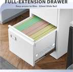 5 Drawer File Cabinet, Filing Cabinets for Home Office, Vertical File Cabinet with Lock, 61.6" H Locking File Cabinet for A4 Legal/Letter, Assembly Required (White)