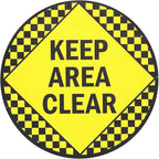 SmartSign - SF-0097-FO-17 "Keep Area Clear" Anti Slip Adhesive Floor Sign | 17" x 17" Black on Yellow