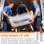 Jutom 8 Pcs Clear Stretch Wrap Roll Plastic Wrap for Moving with 2 Handles 5" x 1000 ft Cling Packaging Shrink Film Self Adhering Shipping Supply for Moving Bounding Storing Pallet Furniture (Orange)