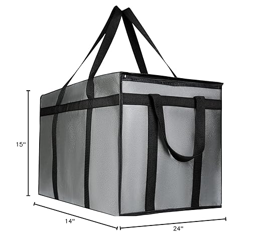 2 Pack XXXL Gray Insulated Food Delivery Bag Cooler Bags Keep Food Warm Catering Therma Catering Cooler Bags Keep Food Warm Catering Therma Catering Shopper Accessories hot