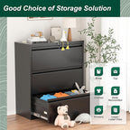 Superday Filing Cabinet Lateral File Cabinet 3 Drawer, Black File Cabinets with Lock, Locking Metal Office Filing Cabinets for Home Office/Legal/Letter/A4/F4