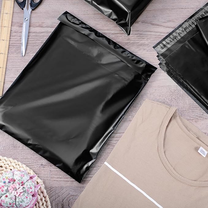 Outus 120 Pcs Poly Mailer Envelope 4 Sizes Shipping Bags Self Adhesive Clasp Envelope Self Adhesive Tear Proof Mailing Covers(13 x 17 In, 15 x 20 In, 16 x 22 In, 18 x 24 in,Black)