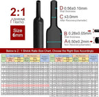 Chanzon 2:1 Ratio - 80Ft Roll - 1/4" (6mm) Heat Shrink Tubing 2:1(25M Total Length) Black Polyolefin Sleeving Wrap Shrinking 2 to 1 1pcs