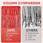 3 Pack 3.3 x 8.2 ft Laser Red Foil Fringe Backdrop Curtains, Tinsel Streamers Birthday Party Decorations, Fringe Backdrop for Graduation, Baby Shower, Gender Reveal, Disco Party