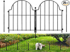 Garden Fence, 22 in(H) x 27.5 ft(L) Arched Rustproof Metal No Dig Fence Garden Fence Border,Ground Stake Animal Barrier Fence for Rabbit Dog, Outdoor Landscape Decor for Yard & Patio,25 Pack