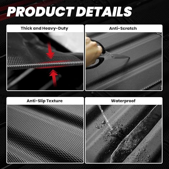 LASFIT Bed Mat for Nissan Titan 2017-2024 & Titan XD 2016-2024 5.6FT/67 inchs (Not Fit Equipped Truck Bed Storage), All Weather TPE Custom Fit Truck Bed Mat Liner for 17-24 Titan & 16-24 Titan XD