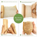 Honeycomb Packing Paper, 15" x 168' Honeycomb Cushioning Wrap Roll for Moving Shipping Packaging Gifts, Recyclable Honeycomb Paper Moving Supplies Bubble Paper Wrapping Protective Roll
