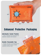 120 Gram (15 Pack) Color-Indicating Desiccant Packs for Storage, Rechargeable Silica Gel Packets, Moisture Absorbers for Gun Safe, 3D Filaments, Cars, Safe, Electronics, Toolboxes