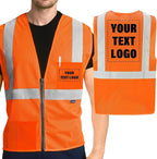 AYKRM 2 Pockets Reflective Safety Vest High Visibility Class II Mesh Vest for Women & Men Meets ANSI Standards
