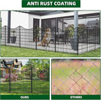 18 Panels No Dig Decorative Fence with Gate, 33 in(H) X 40.5 ft(L) Tall Garden Fence Animal Barrier, Rustproof Metal Wire Edging Border, Temporary Dog Fencing for Outdoor, Yard, Patio