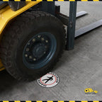 Mighty Line Pedestrian Traffic Crossing Walkway Floor Sign for Safety, Caution, Warning, Heavy-Duty, Peel and Stick, Adhesive, Industrial Quality, 12"