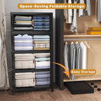 Extra Large Stackable Storage Bins with Lids & Wheels & Door, 448QT-112QT/28GAL*4Pack Foldable Collapsible Closet Organizers, Plastic containers drawers for bedroom Dorm