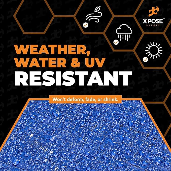 Heavy Blue & Brown Tarp 16' x 20'- Bulk Half Pallet (60 Pack) Weatherproof, Camping, Rain, Wind & Sun - 7 Mil Plastic Tarp Outdoor Cover for Roof, Trailer, RV, Car, Boat - by Xpose Safety