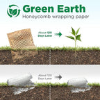 Honeycomb Packing Paper, 12"x400' Brown | Perforated Honeycomb Packing Paper Recyclable Moving Supplies for Shipping & Moving | Plastic-Free Alternative to Bubble Cushion Wrap with 36 Fragile Stickers