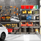 Metal Garage Shelving Unit, Heavy Duty Steel Storage Shelves, 3000 lbs Capacity, Adjustable 5-Tier Metal Shelf, Ideal for Garage, Warehouse, or Home Organization (with fence 47.24" W x 18" D x 78" H)