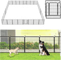 Decorative Metal Garden Fence with Gate Dog Fence Outdoor for Yard, 32in(H) x 96Ft(L) No Dig Fence 36 Panels Fencing for Dogs Animal Barrier Fence Garden Fencing for Yard, Patio, Flower Bed