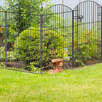 Decorative Garden Fence 12 Panels 29.6ft(L)×38in(H) No Dig Animal Barrier Fencing with 11 Panels + 1 Gate, Metal Garden Fences Rustproof Wire Border Temporary Dog Fence for Patio Yard Outdoor